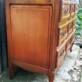 Louis XV style crossbow chest of drawers in cherry wood