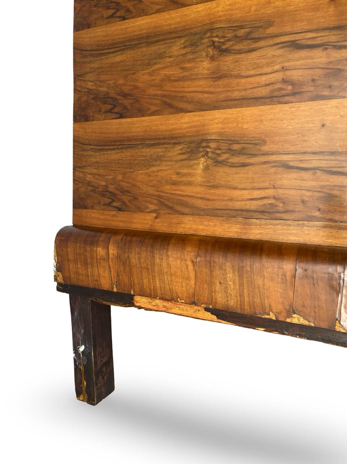 Commode italienne Art déco en ronce de noyer, années 1930