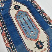 128x265 Cm Blue Vintage Area Rug, Rare Style Rug