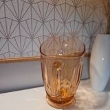 Vintage 50s pink glass pitcher.