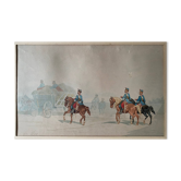 Drawing "Cavalry" Militaria by Théodore Fort (1810-1896)