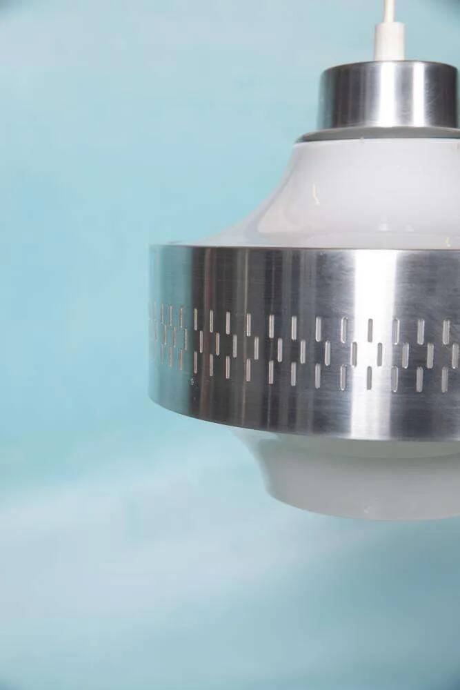 1960s vintage glass pendant light, Swedish pendant.