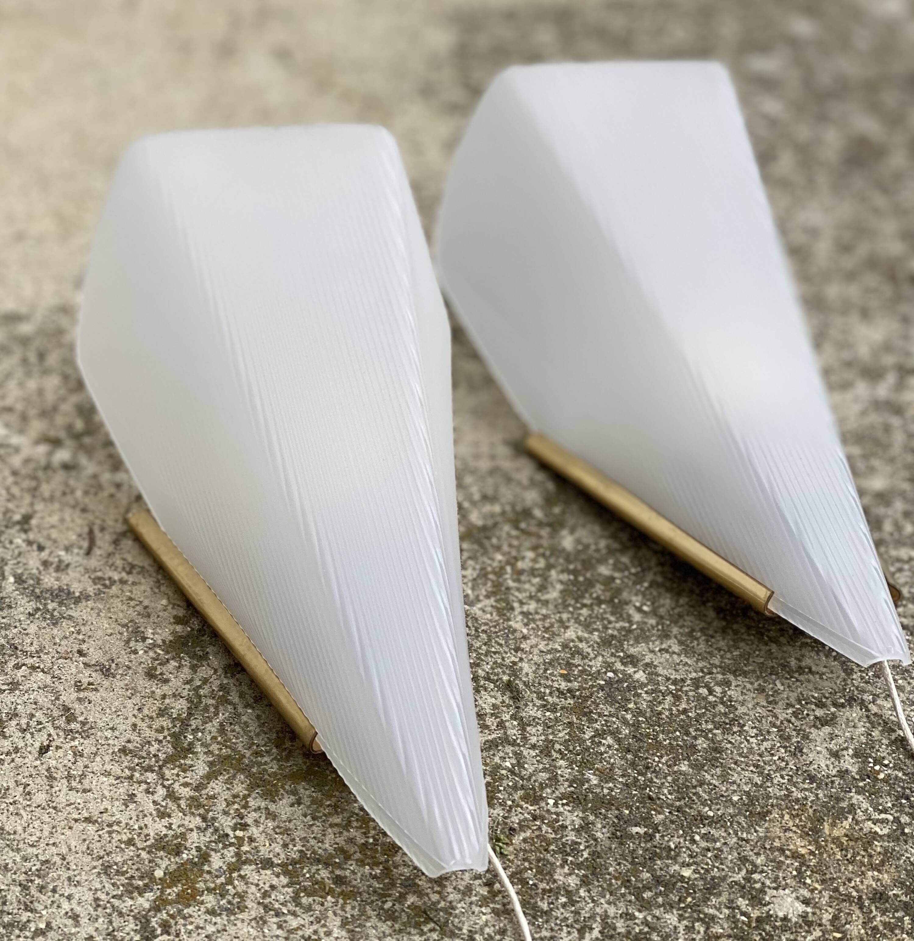 Pair of vintage modernist design wall lights from the 1970s