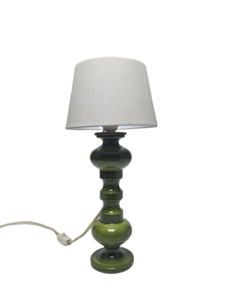 Polish postmodern bedside lamp in glass and pottery, 1980s