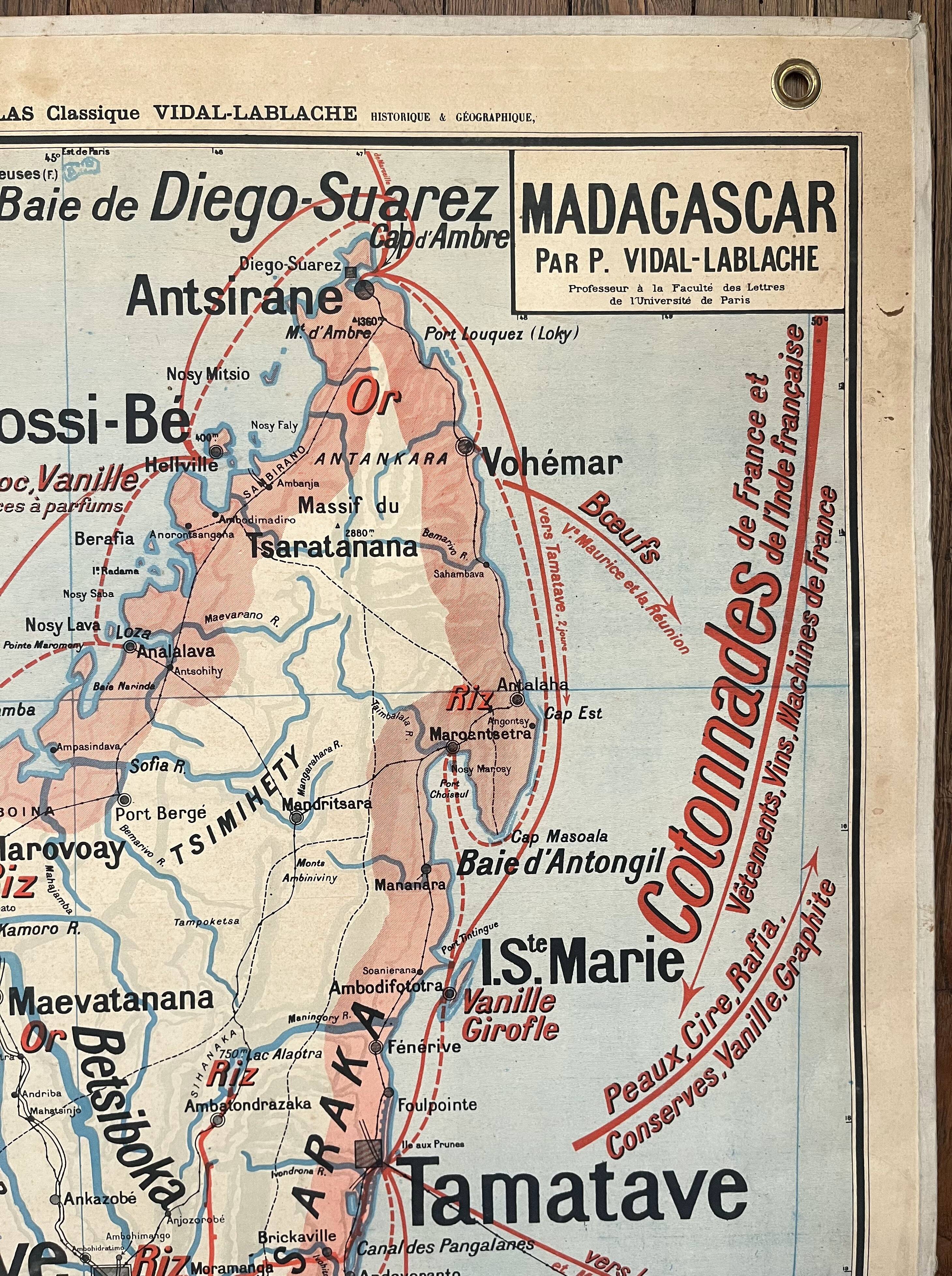 Old school map Vidal-Lablache 36, 1930, T46 – French Indochina