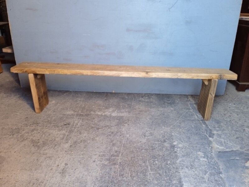 Old solid wood bench of 2 meters