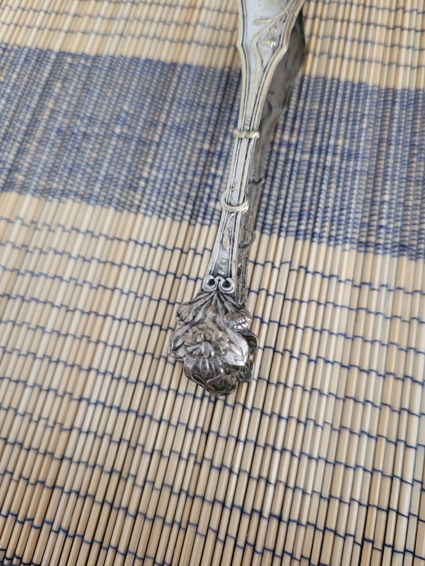 Silver sugar tongs Art Nouveau