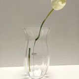 Transparent Murano Glass Vase by Moretti and Nason, Labeled, Italy 1990s