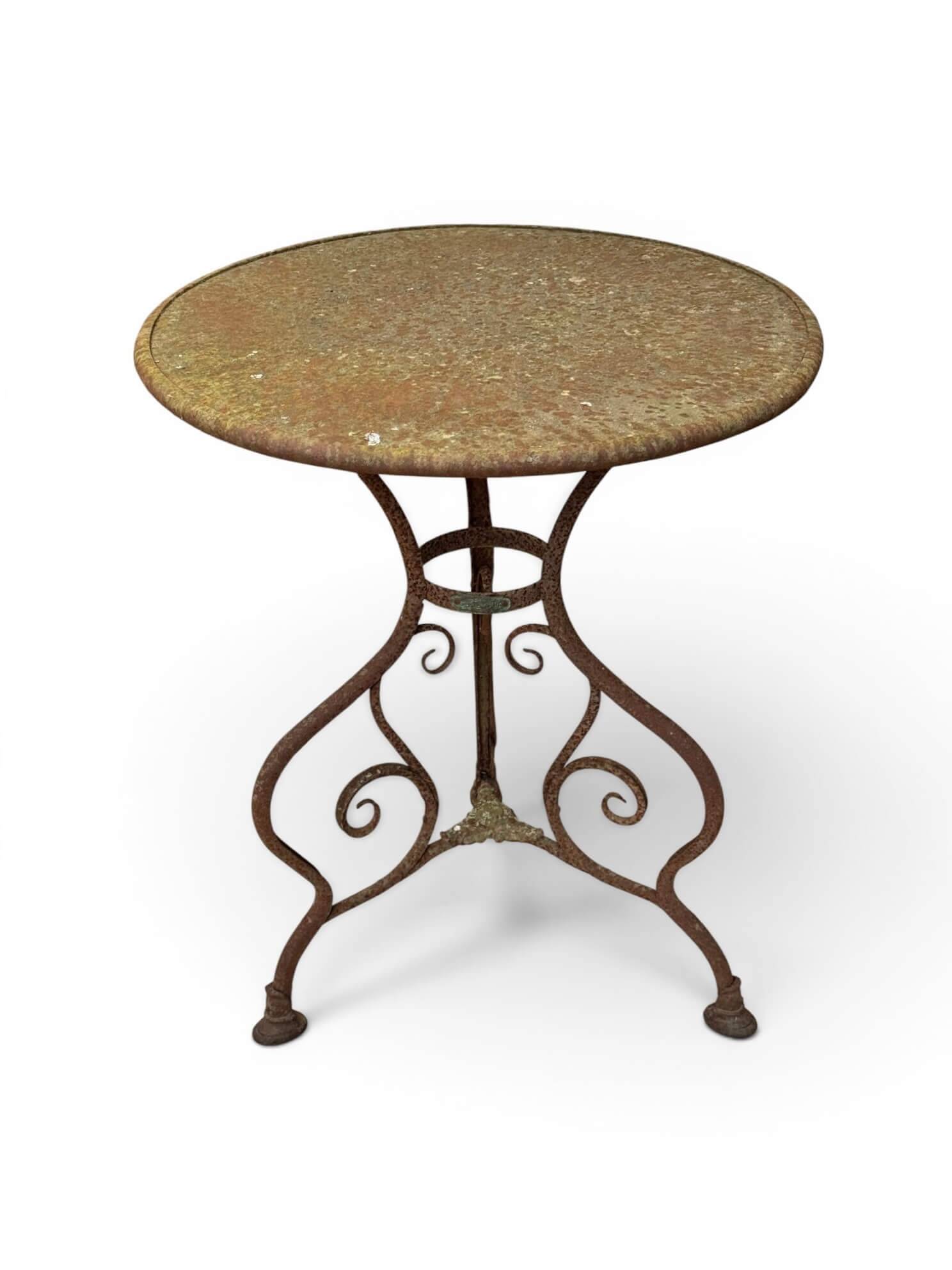 1900 wrought iron guéridon from Arras, St Sauveur