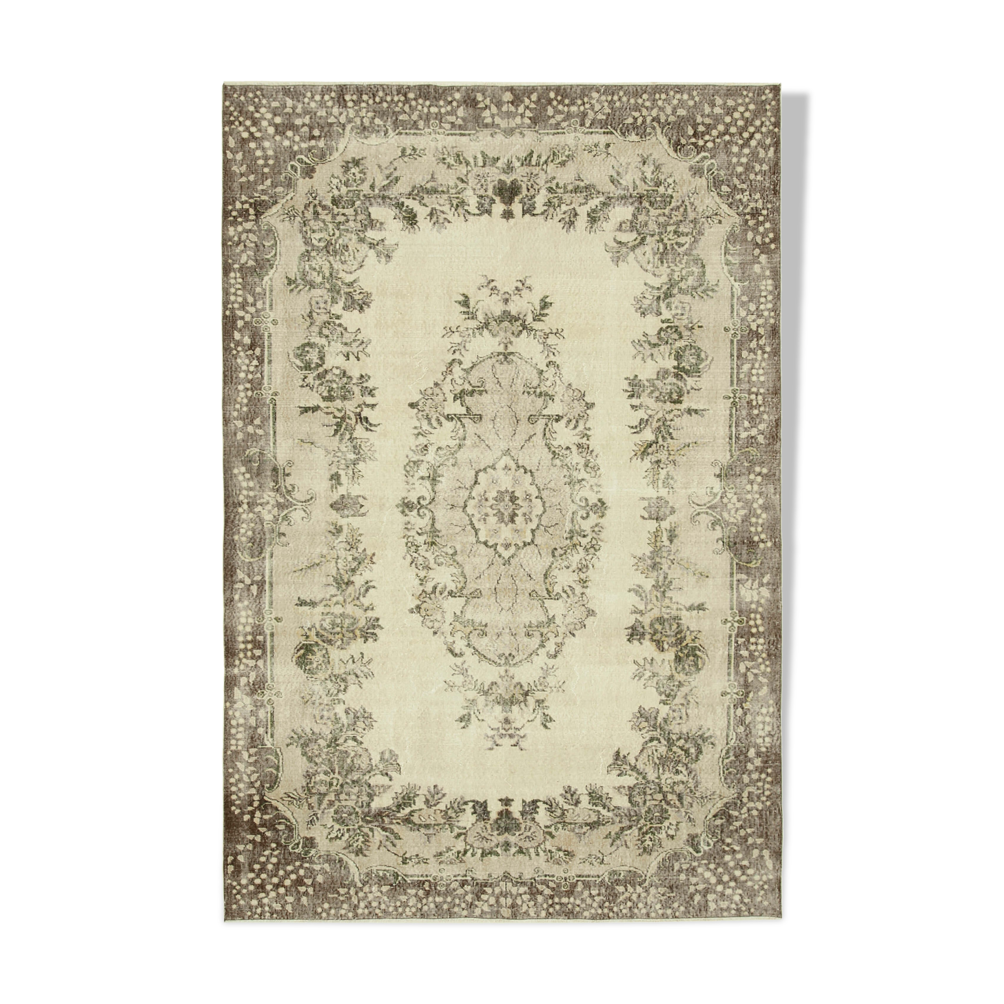 Hand-knotted turkish beige carpet 209 cm x 309 cm