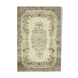 Tapis beige turc noué à la main 209 cm x 309 cm