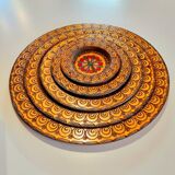 Carved wooden trays
