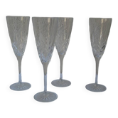 Set of 4 crystal flutes