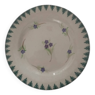 Old man plate burgundy purple flowers