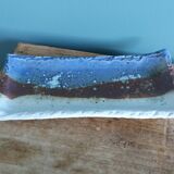 Brutalist ceramic pen holder, signed