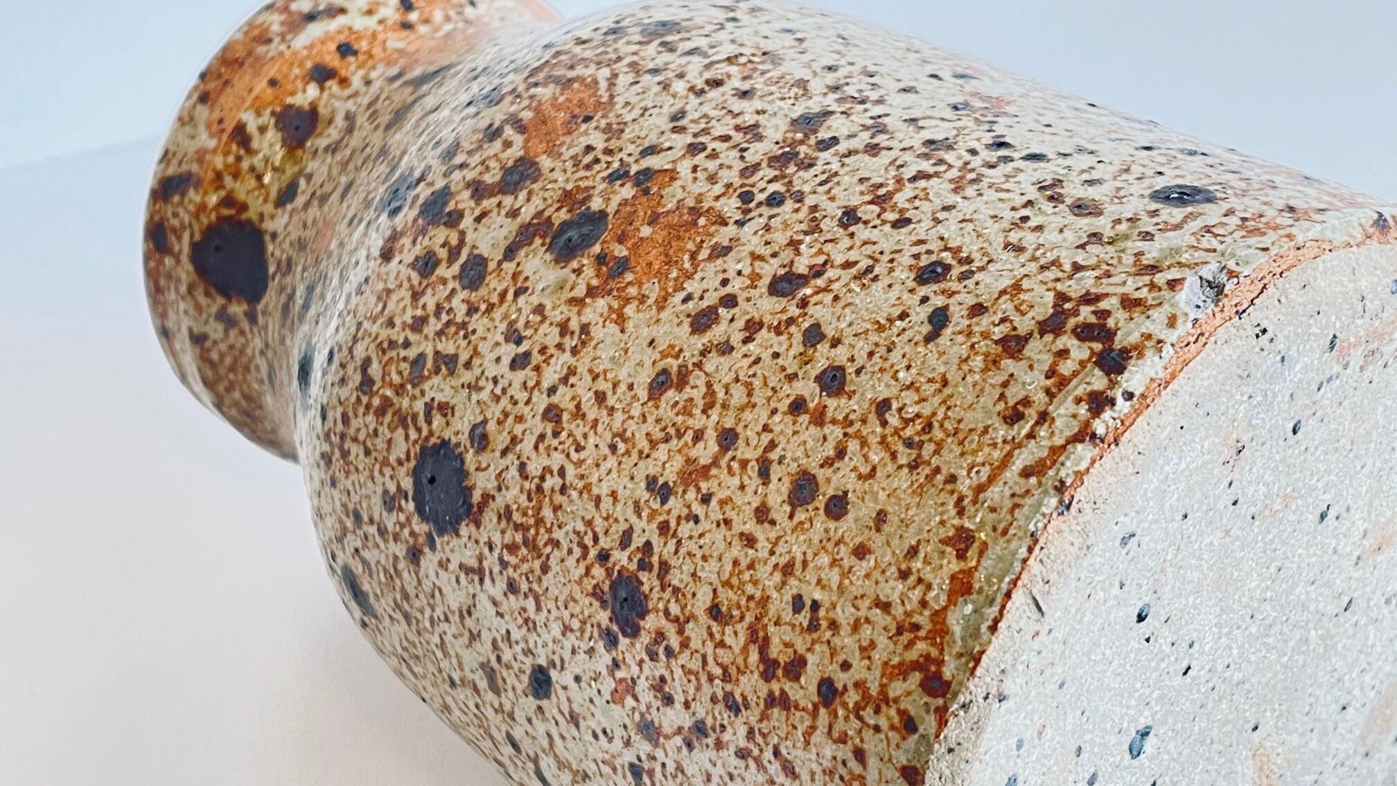 Vintage pyrite stoneware vase