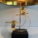Brass Table Lamp with Wild Goose Flight, French Work, circa 1970