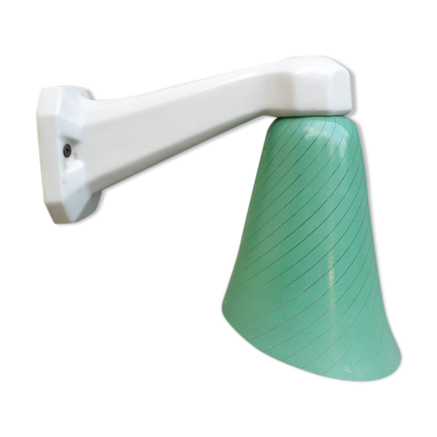 Wall light swan collar green glass Art Deco