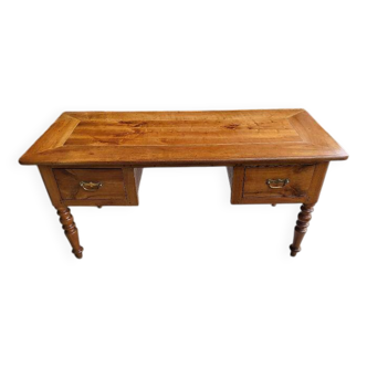 Bureau louis philippe en merisier avec 2 tiroirs du xix ème siecle