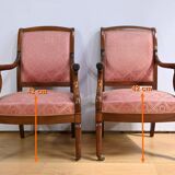 Paire de Fauteuils en Acajou, époque Restauration – Début XIXe