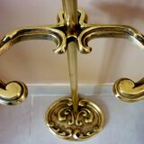 Servant, accessories fireplace, marked chiseled bronze and brass, 5 pieces