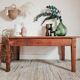 Farmhouse coffee table in raw wood with storage chest