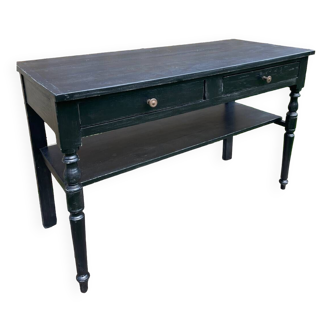 Table console de magasin noire vintage 1900