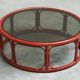 "Blood of Ox" coffee table in lacquered bamboo and glass, 20th century