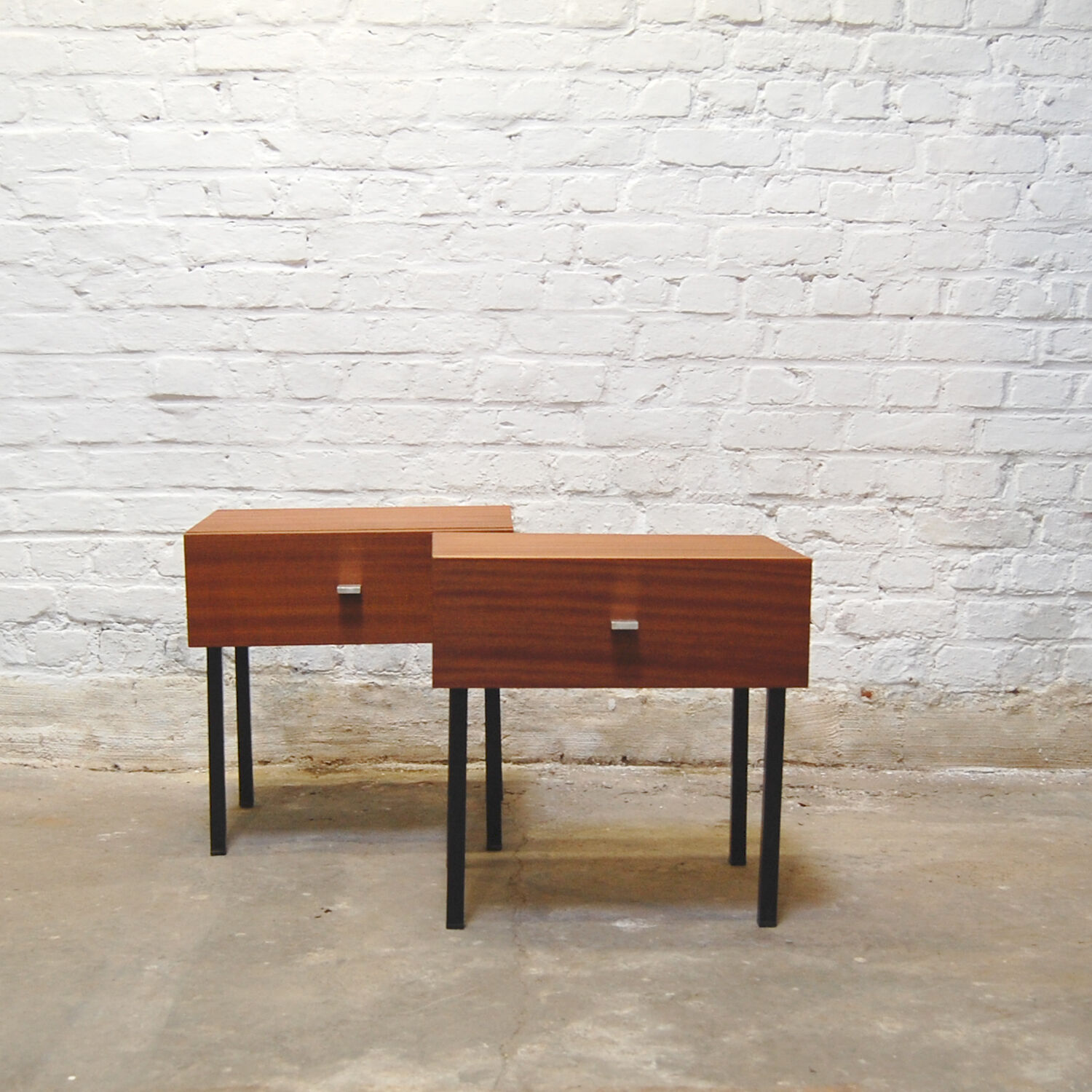 Pair of vintage bedside tables model "Night" by Pierre Guariche for Meurop