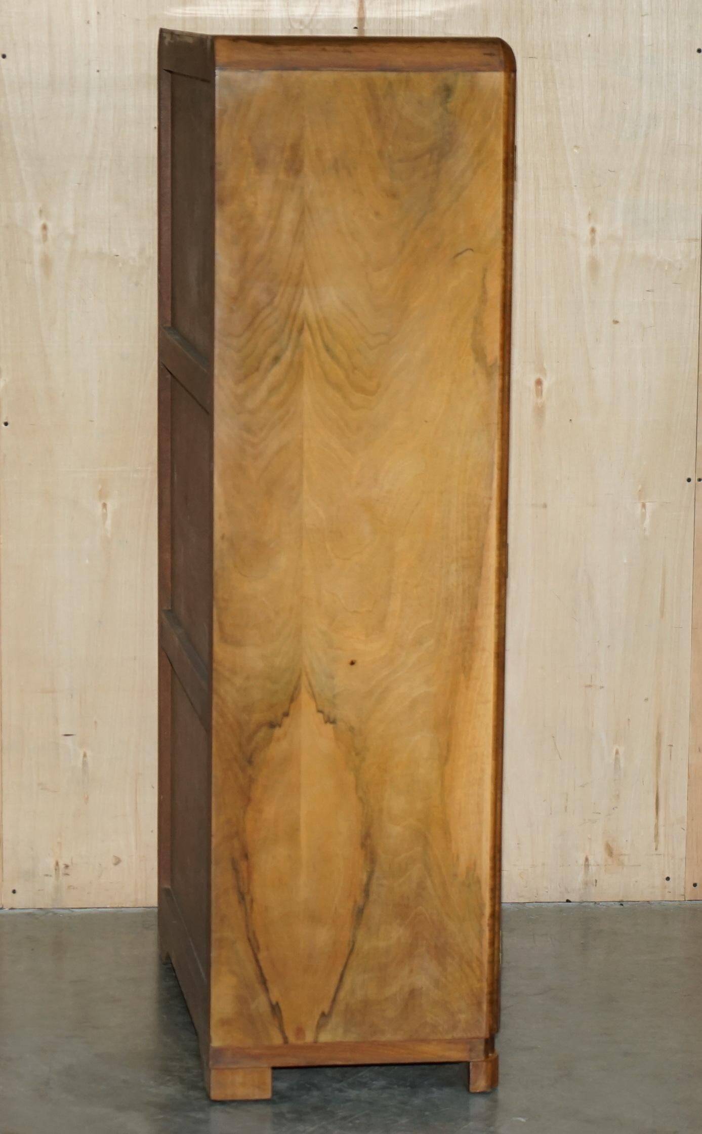 Small Art Deco wardrobe in satin walnut, circa 1930.