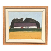 Original Swedish Oil on Canvas – "Farm" by Eric Julius – Signed – Vintage & Framed – 61 × 53 cm (24" × 20.9")