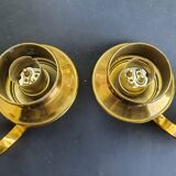 Pair of vintage gold wall sconces France Pierre Gilles Art Deco