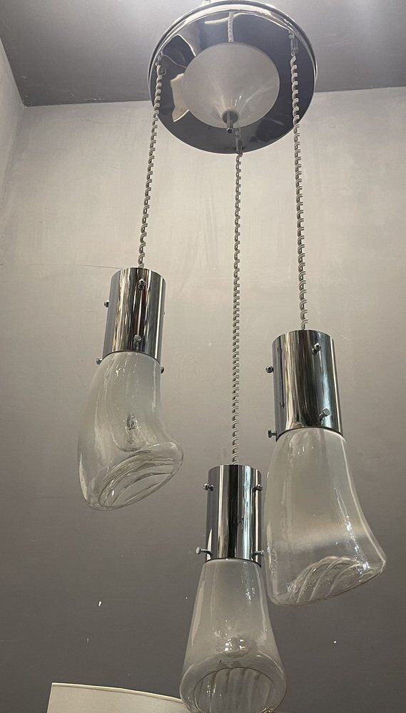 Mid-century murano glass pendant lights, 1970s, set of 2
