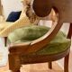 Velvet seated convertible-style chair