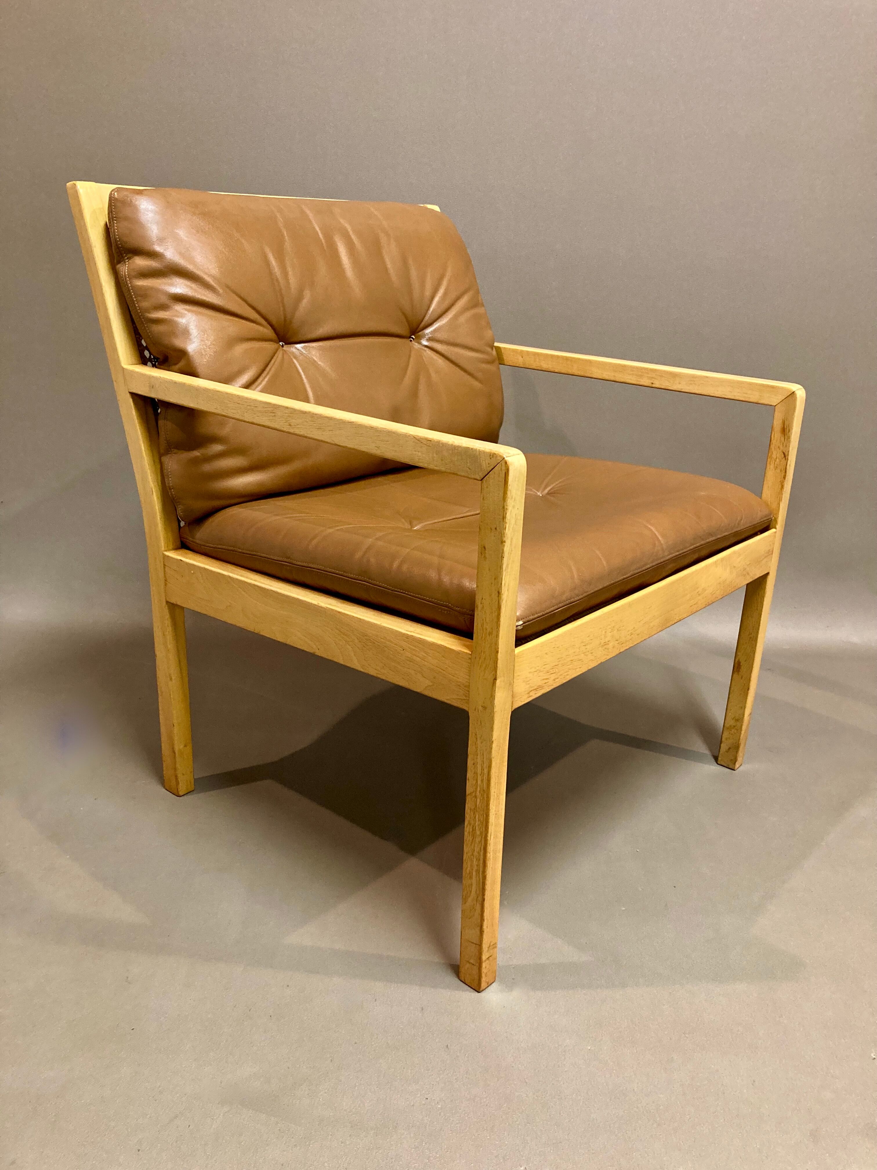 Scandinavian design leather armchair "Bernt Petersen" 1960