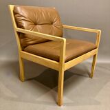Scandinavian design leather armchair "Bernt Petersen" 1960