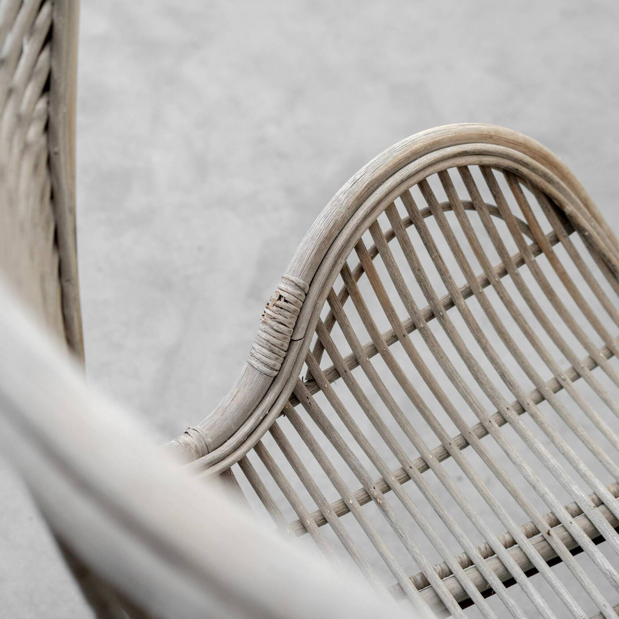 Vintage lounge armchair in rattan and metal, 1960s modernist design