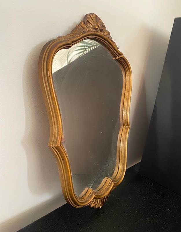 Golden wood mirror