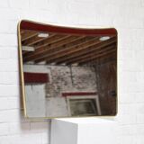 Miroir avec cadre en laiton, Italie, années 1960