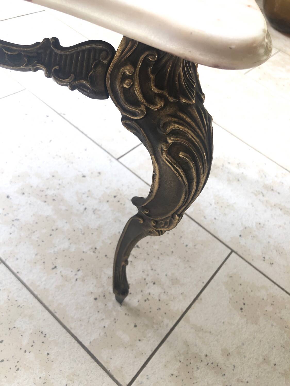 Vintage marble and brass coffee table