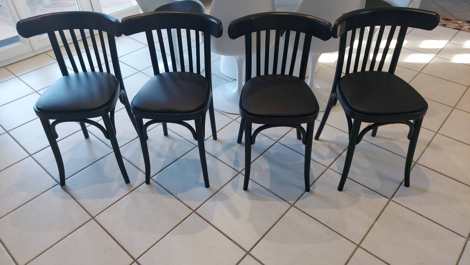 Set of 4 vintage bistro chairs from the 1970s