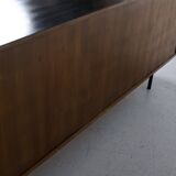 Enfilade florence knoll model 116 wood leather and raffia 1960