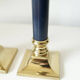 Vintage gilt brass candlesticks, 1970s, set of 2