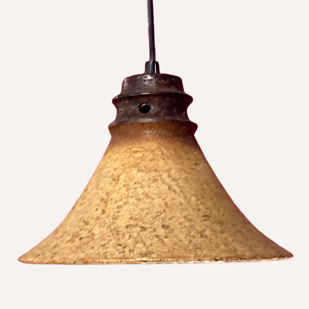 Set of 4 "cork" hanging lamps, 1960s