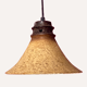 Set of 4 "cork" hanging lamps, 1960s