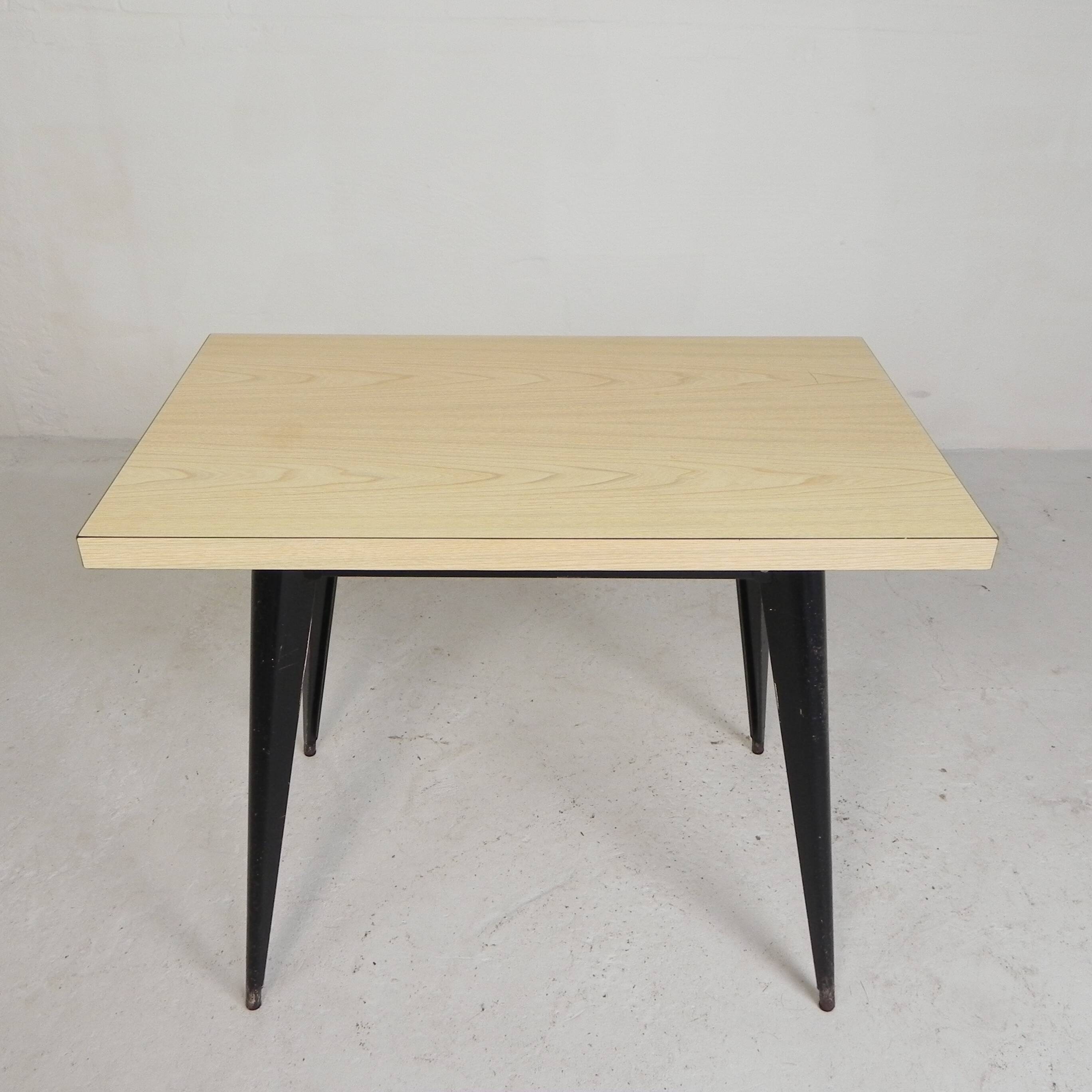 Bistro table Henri Julien, model Tolix T55 with a Formica top, 1950s.