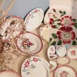 Assorted 9 plates red tones