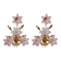 Ensemble de 2 appliques Murano fleurs roses, années 1970