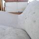 Grey velvet buttoned sofa by Levi's Mobelafarr