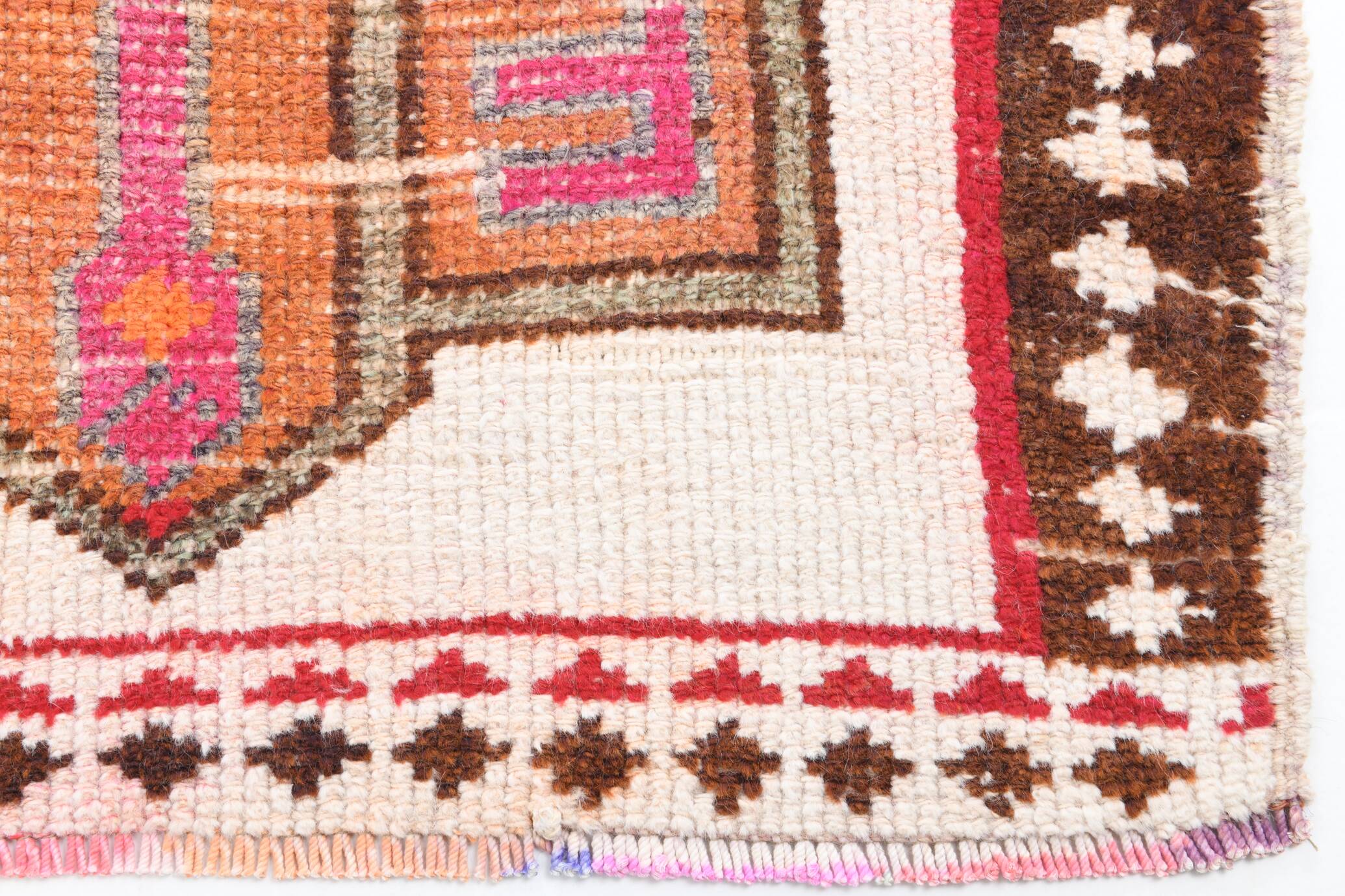 Red & Brown Oriental Persian Runner Rug, 84x334Cm